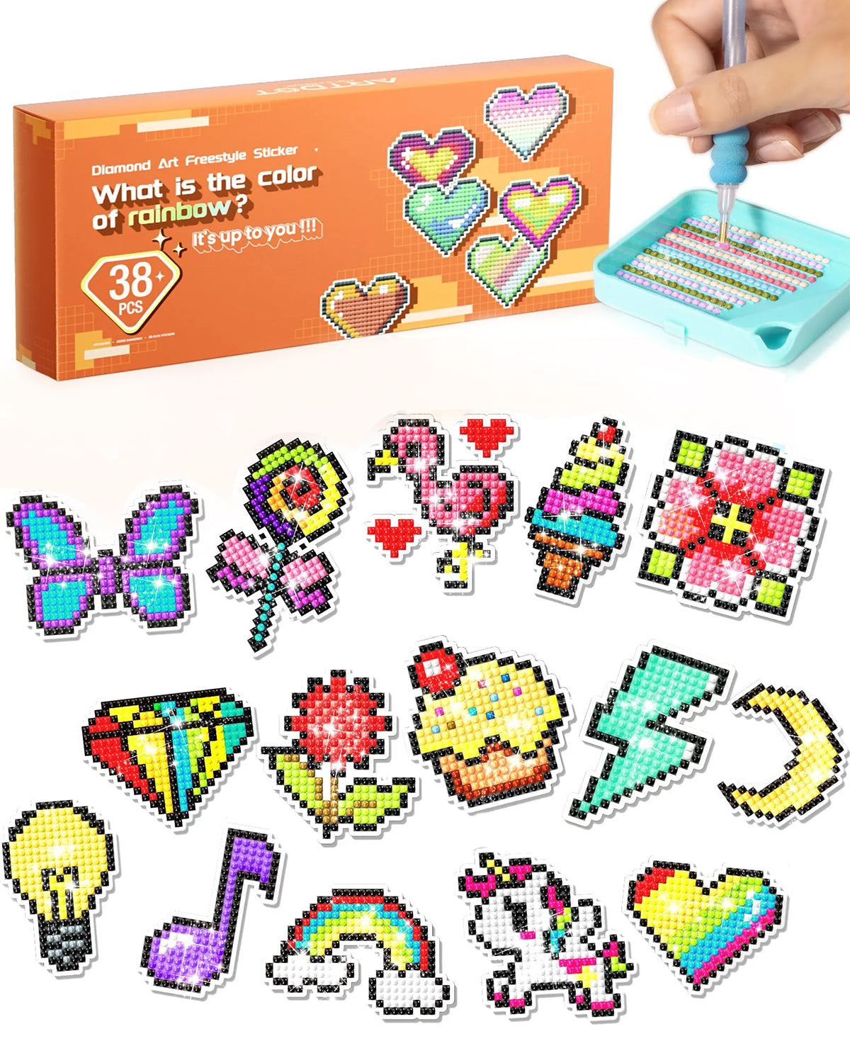 Pequeños kits de pegatinas de pintura de diamantes para principiantes y  niños