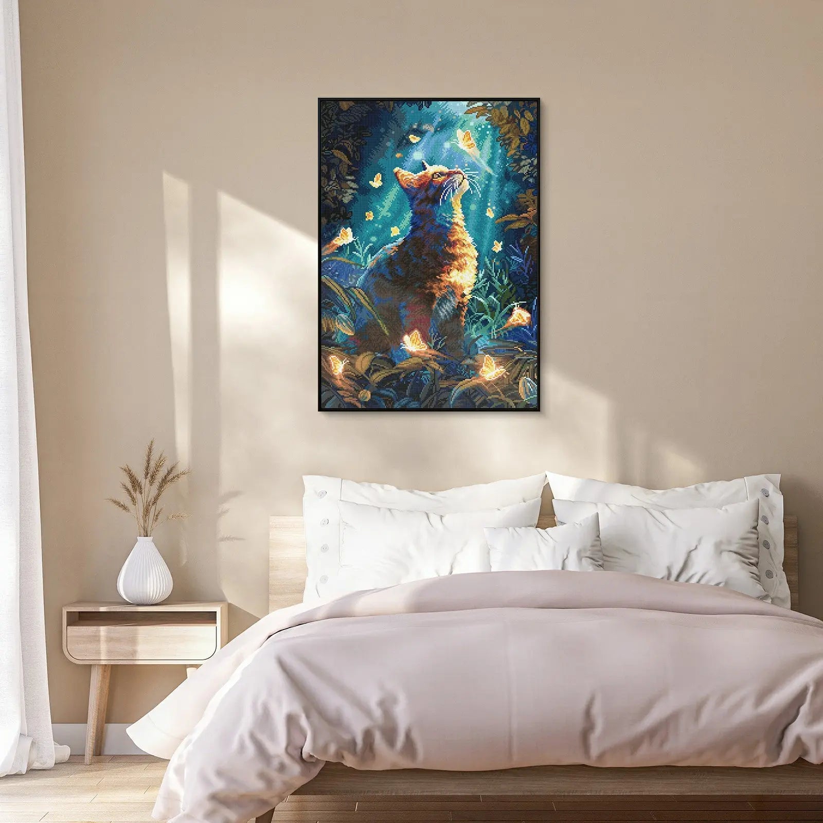 Butterfly Cat, Fantastic Animal Large Diamond Painting Kit (Square Drills, 18.7"×27.6")