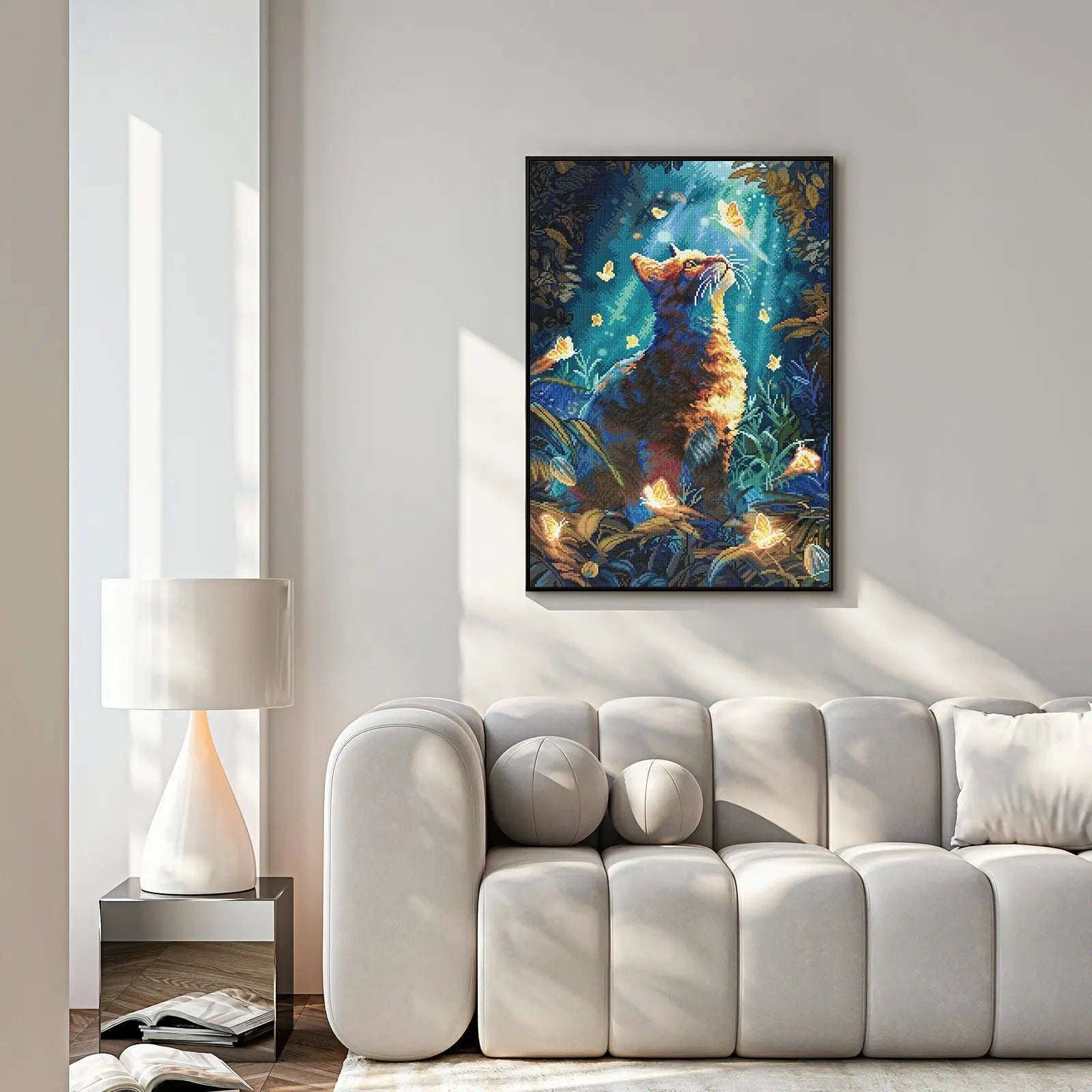 Butterfly Cat, Fantastic Animal Large Diamond Painting Kit (Square Drills, 18.7"×27.6")