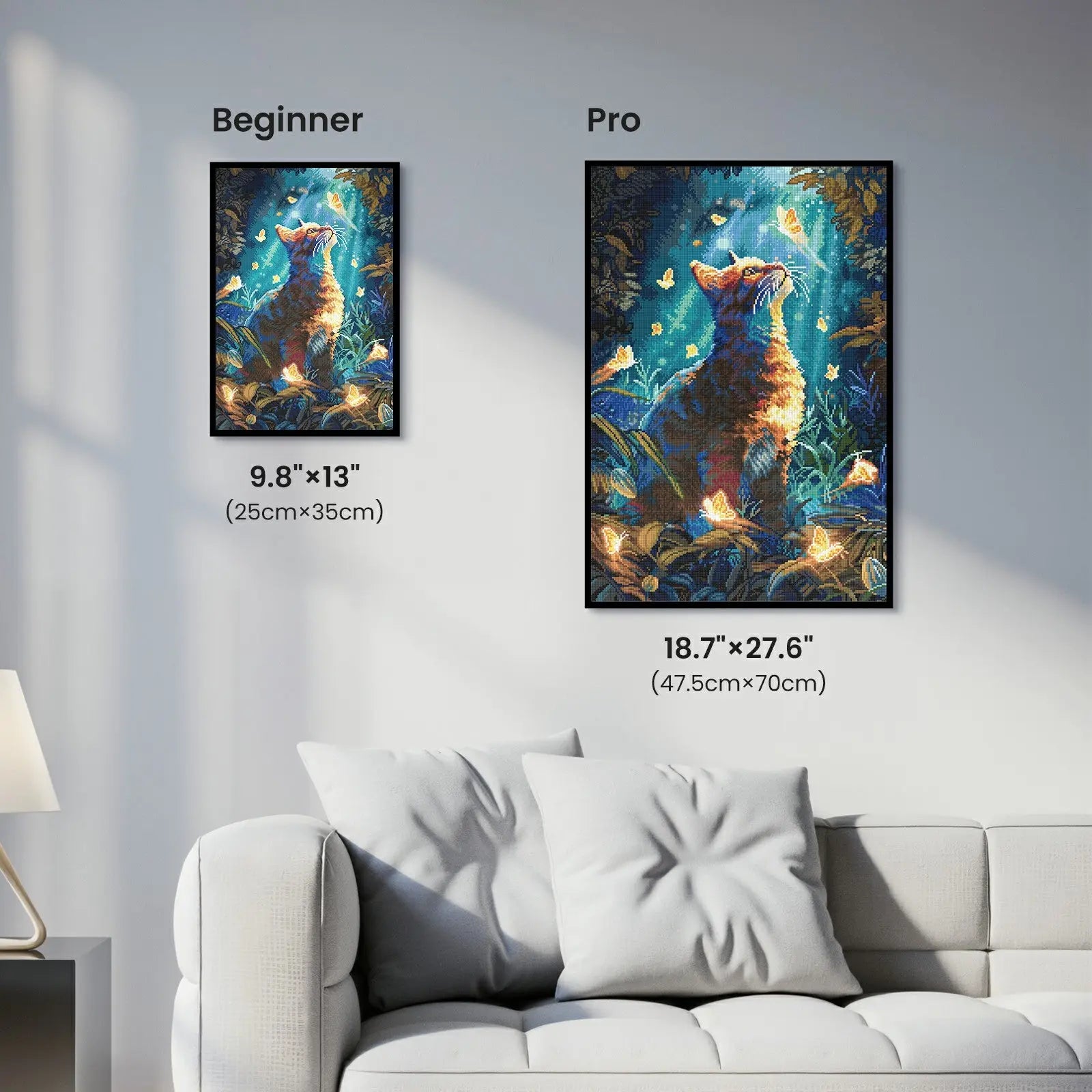 Butterfly Cat, Fantastic Animal Large Diamond Painting Kit (Square Drills, 18.7"×27.6")
