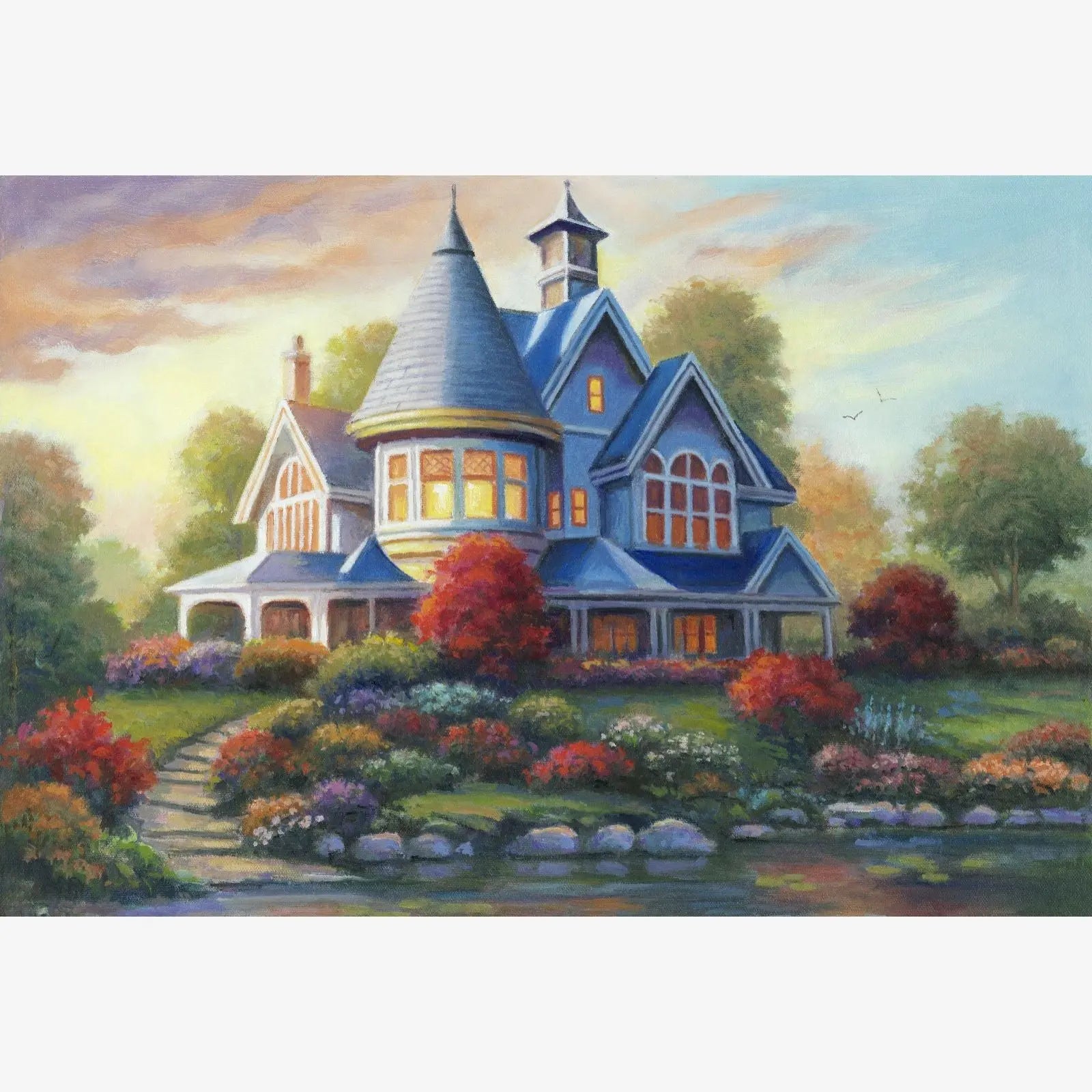 Evening Glow, Idyllic Homes Large Diamond Painting Kit (Square Drills, 26.5"×18")