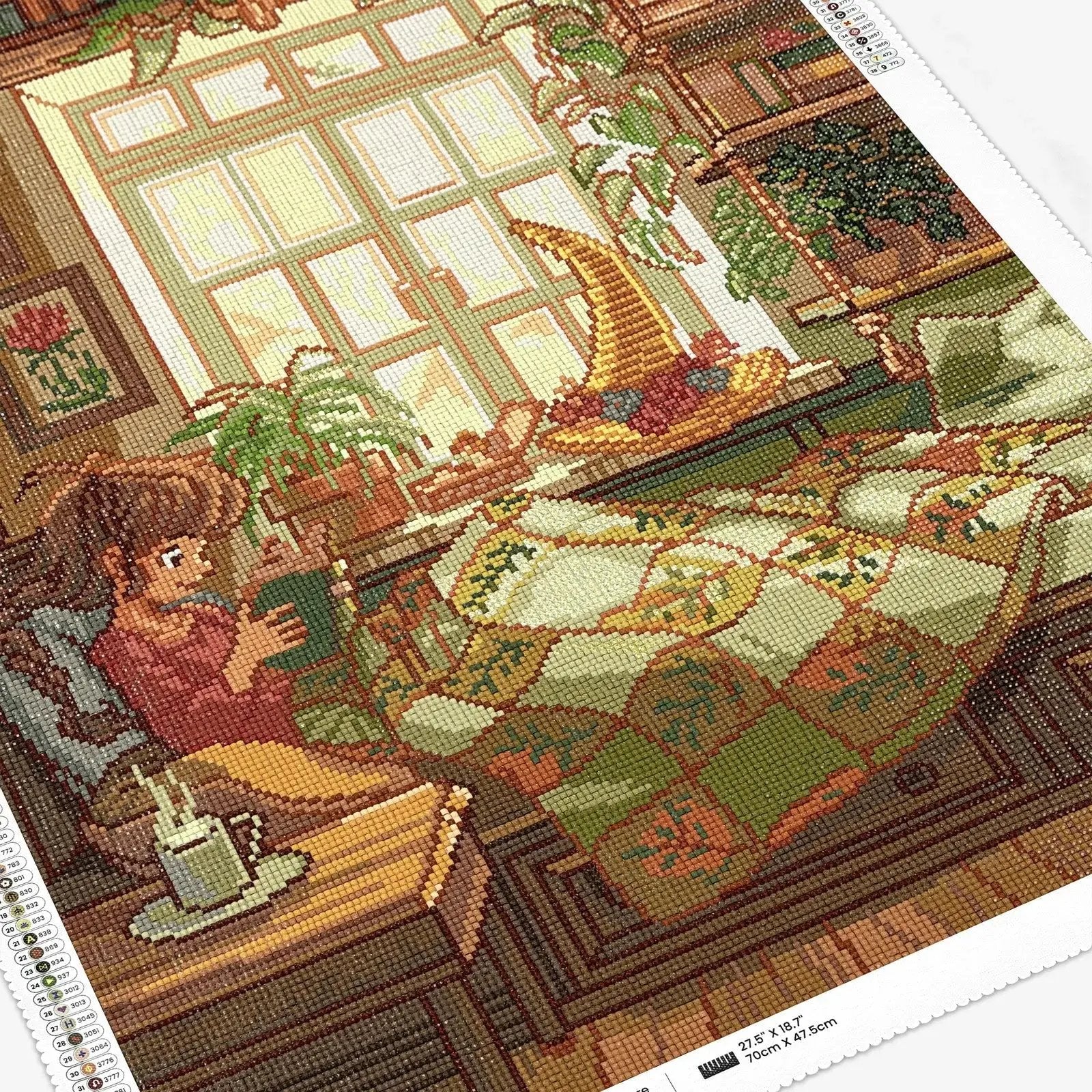 Cozy Reading, Large Pastoral Diamond Painting Kit (Square Drills, 18.7"×27.6")