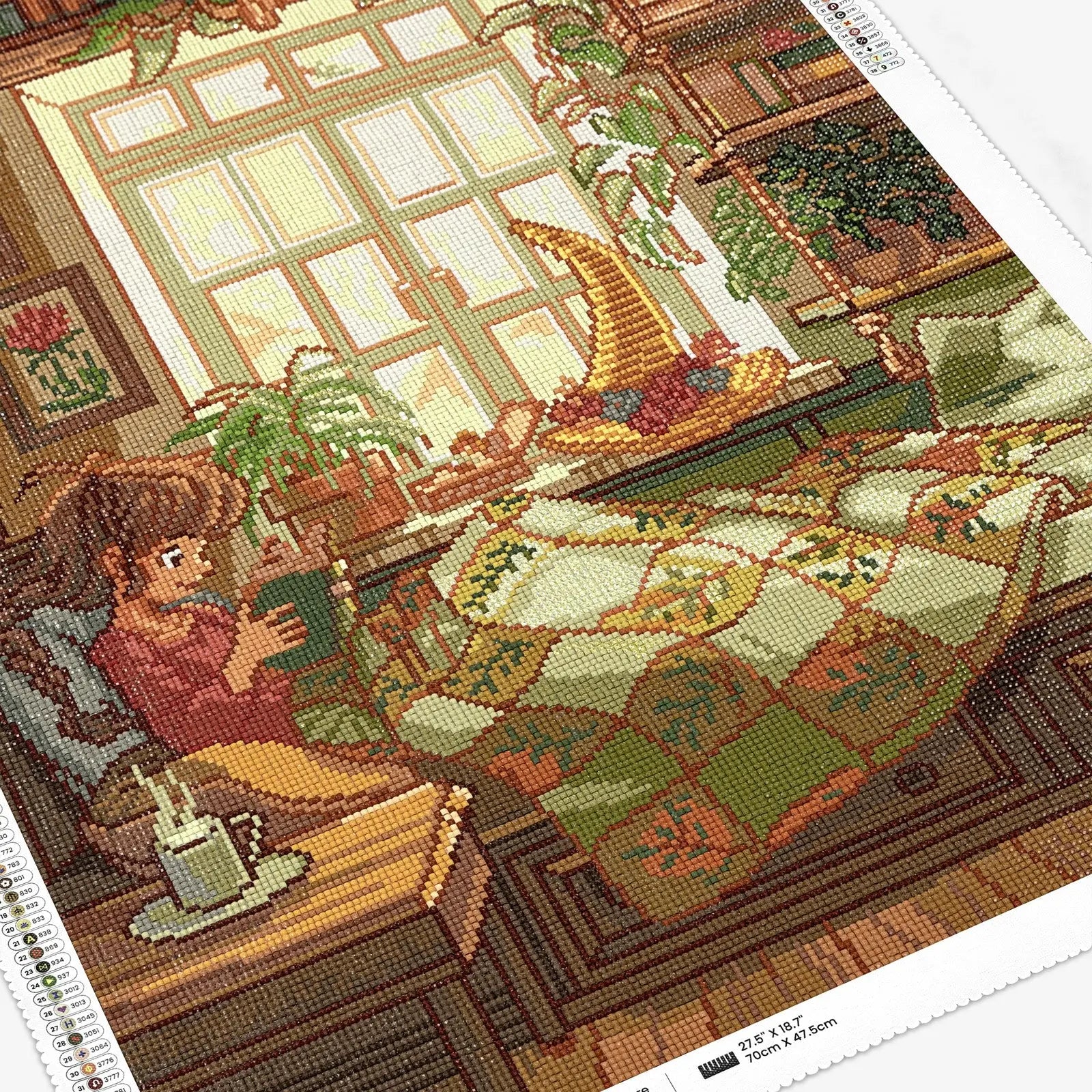 Lectura Acogedora, Kit de Pintura Pastoral Diamante Grande, Brocas Cuadradas