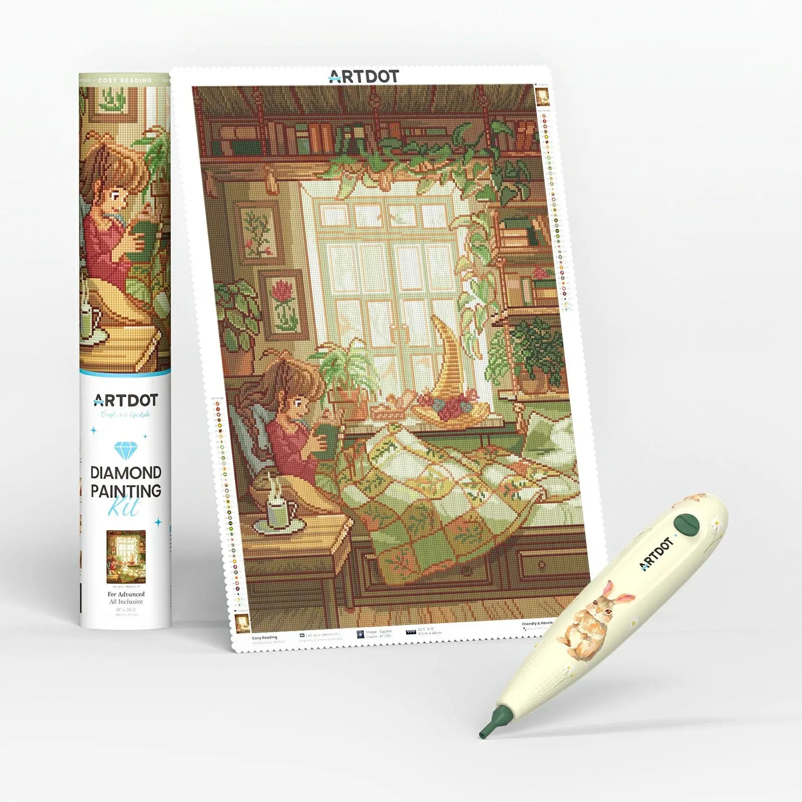 Diamond Art E-painter + Cosy Reading Diamond Painting Kit ARTDOT