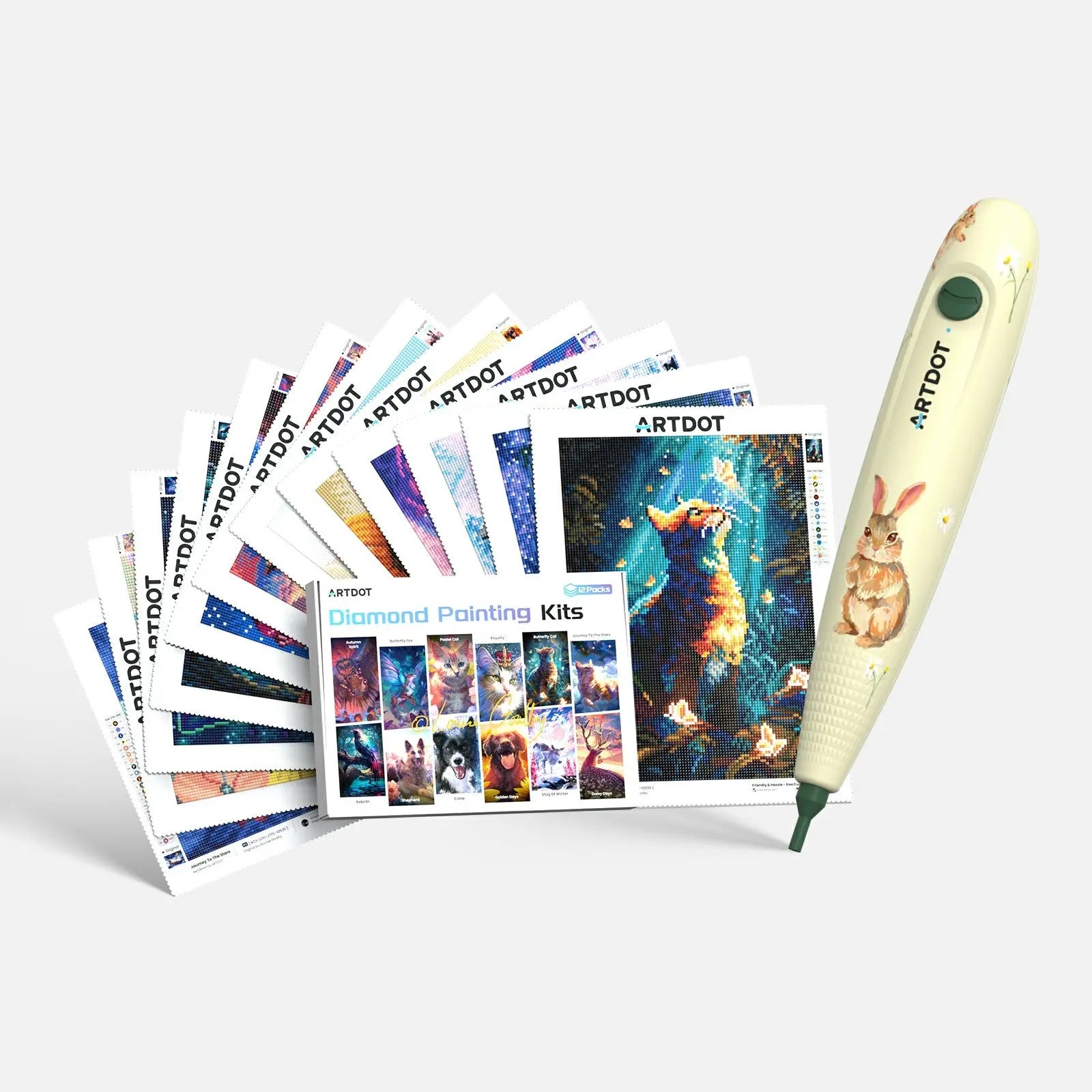 Diamond Art E-painter + Fantastic Animal 12-Canvas Kit ARTDOT