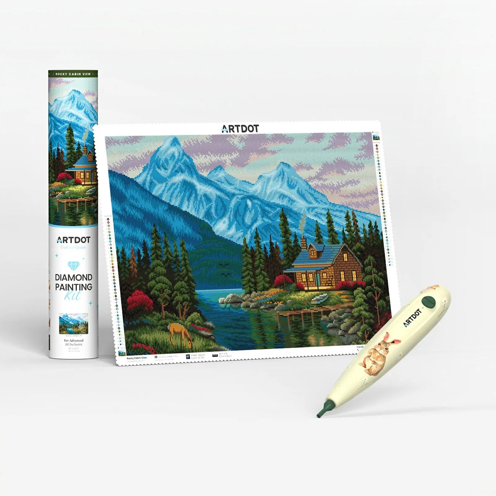 Diamond Art E-painter + Rocky Cabin View DPK 💎Artdot Bundle-up