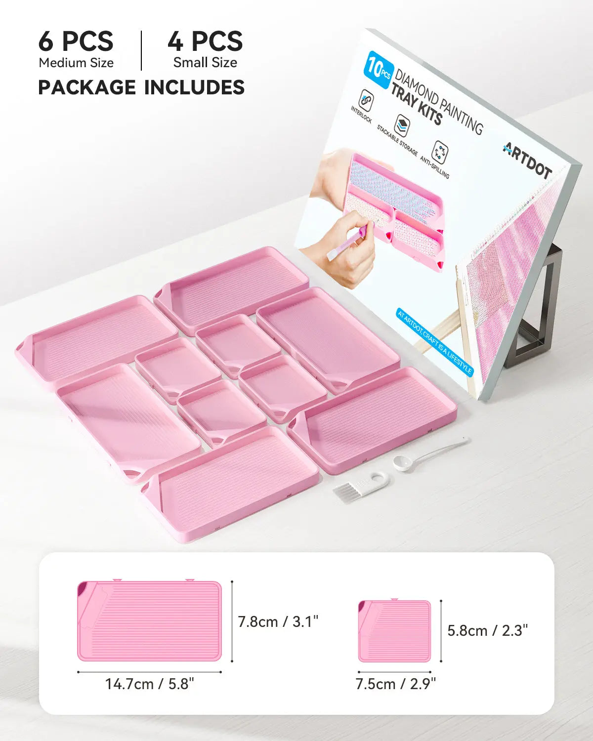 Artdot Diamond Painting Trays Kit included
