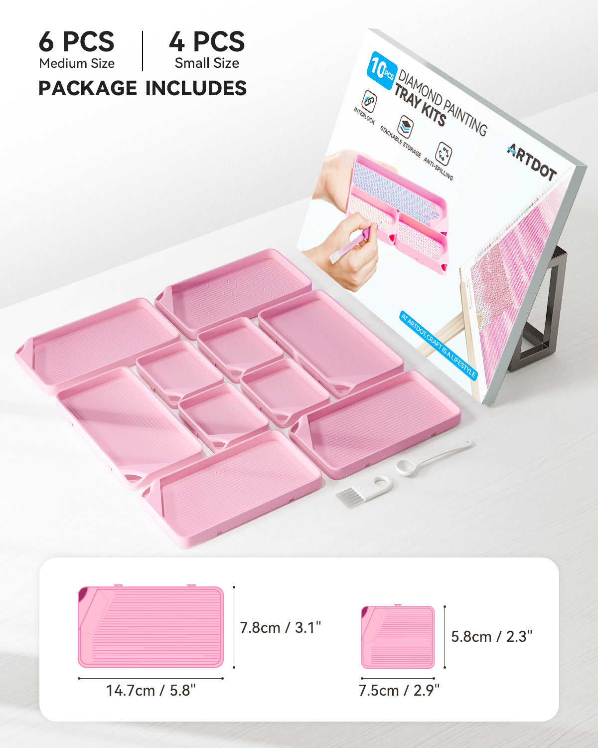 Artdot Diamond Painting Trays Kit included