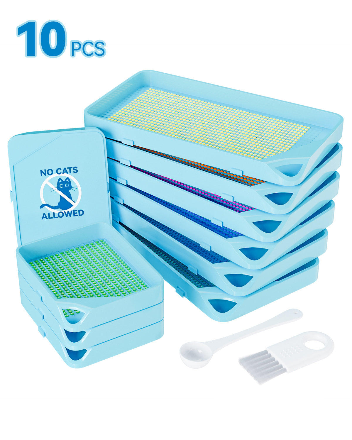 Diamond Painting Tray Organizer - 3 Bead Sorting Trays With 8 Storage Boxes, Wooden Craft Tool Kit