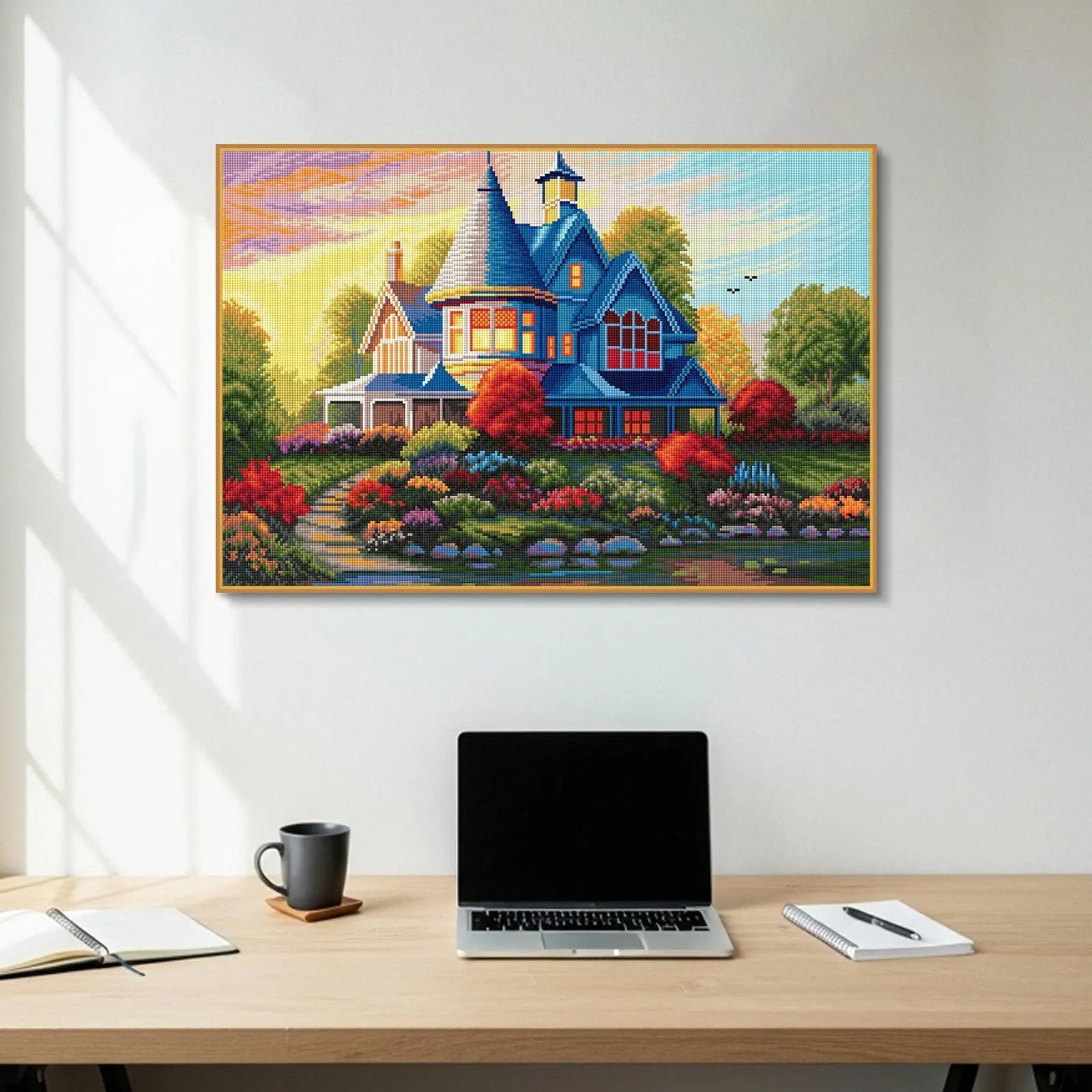 Evening Glow, Idyllic Homes Large Diamond Painting Kit (Square Drills, 26.5"×18")