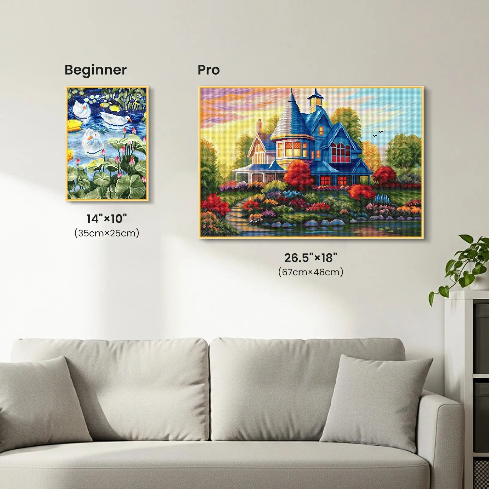 Evening Glow, Idyllic Homes Large Diamond Painting Kit (Square Drills, 26.5"×18")