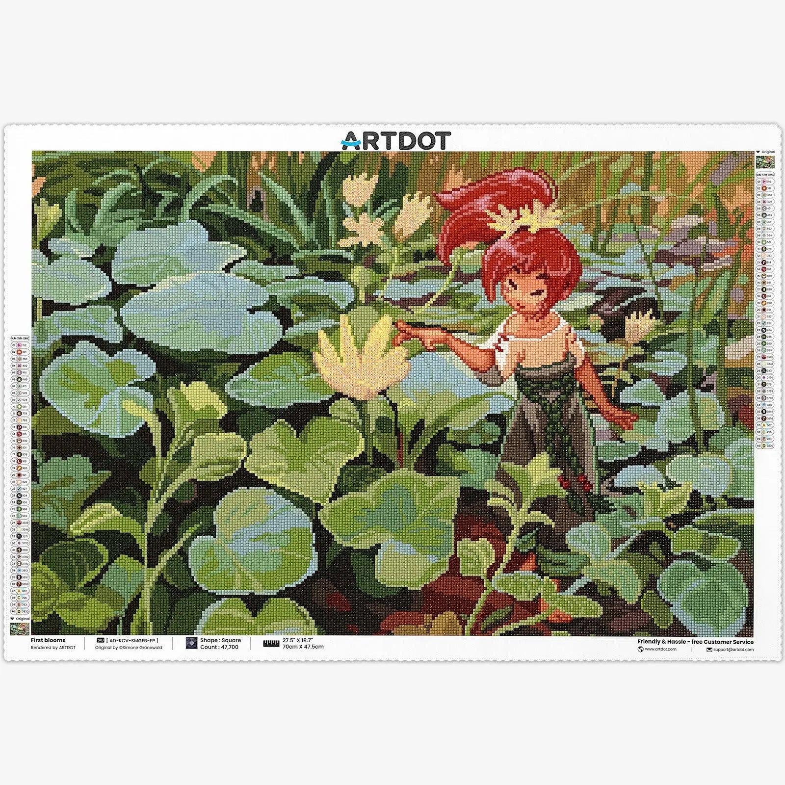First Blooms, Kit de Pintura Pastoral Diamante Grande, Brocas Cuadradas