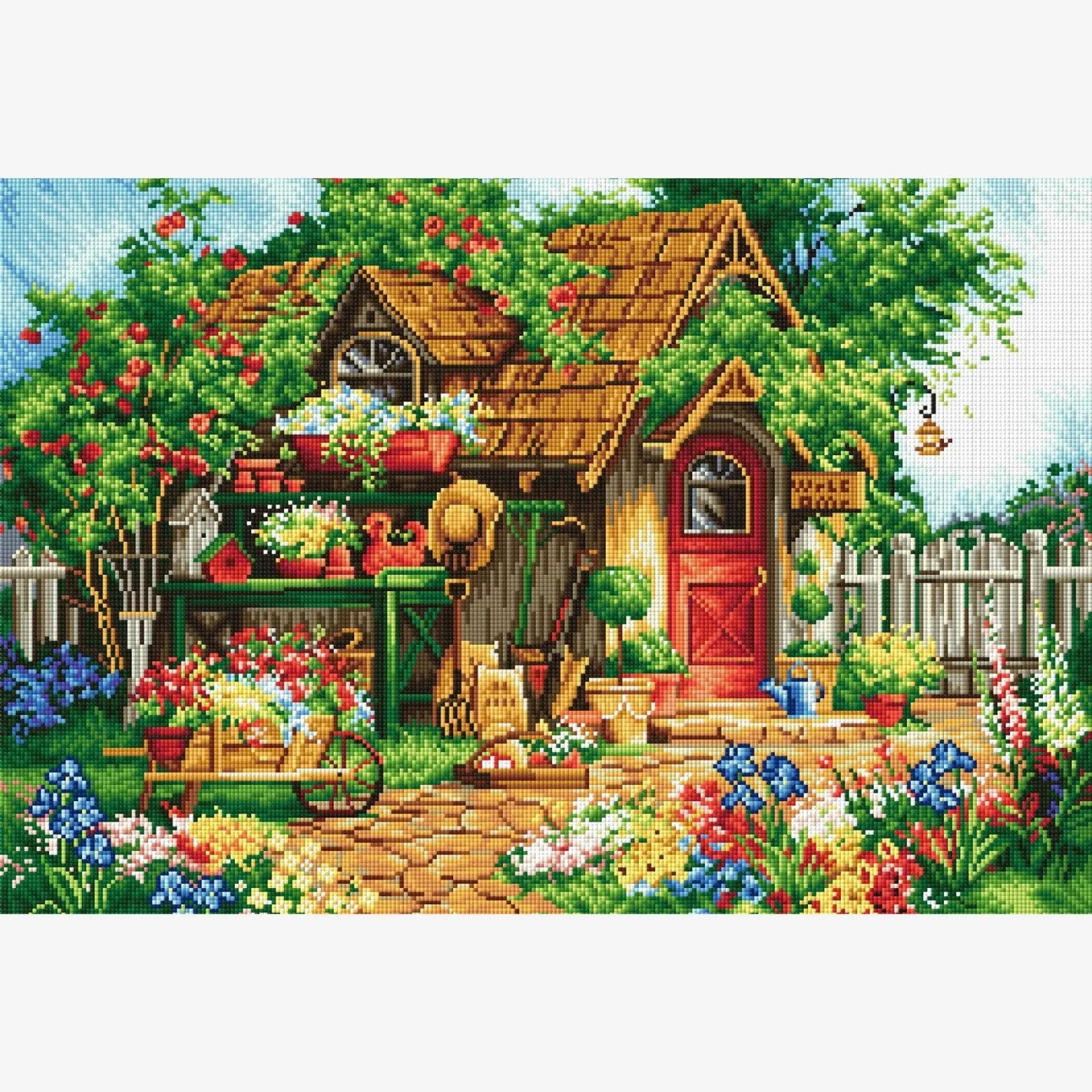 Gardener's Haven, Idyllic Homes Large Diamond Painting Kit (Square Drills, 26.5"×18")
