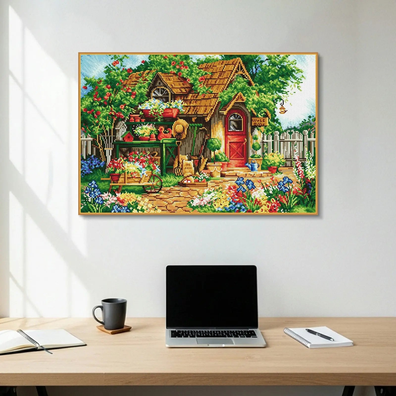 Gardener's Haven, Idyllic Homes Large Diamond Painting Kit (Square Drills, 26.5"×18")