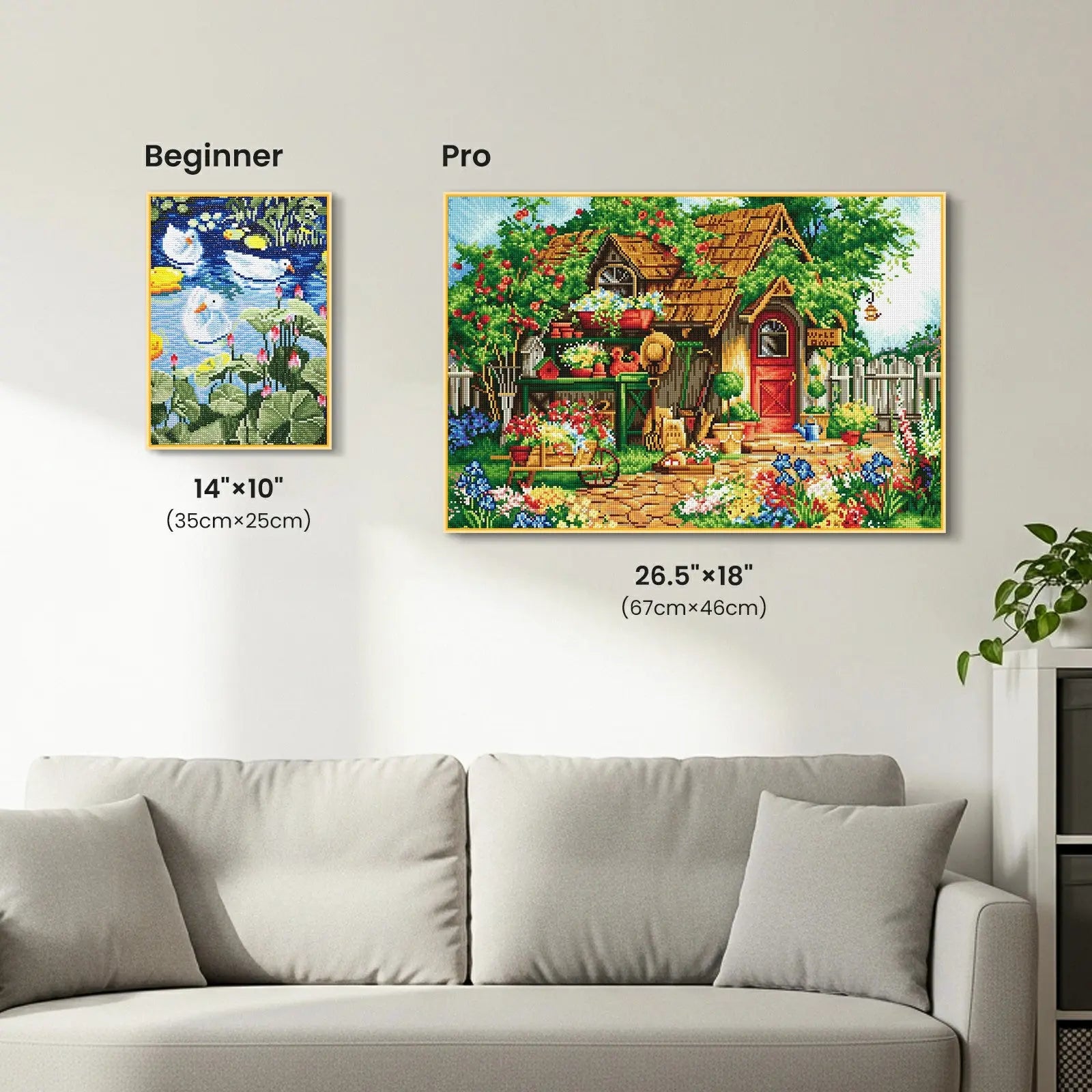 Gardener's Haven, Idyllic Homes Large Diamond Painting Kit (Square Drills, 26.5"×18")