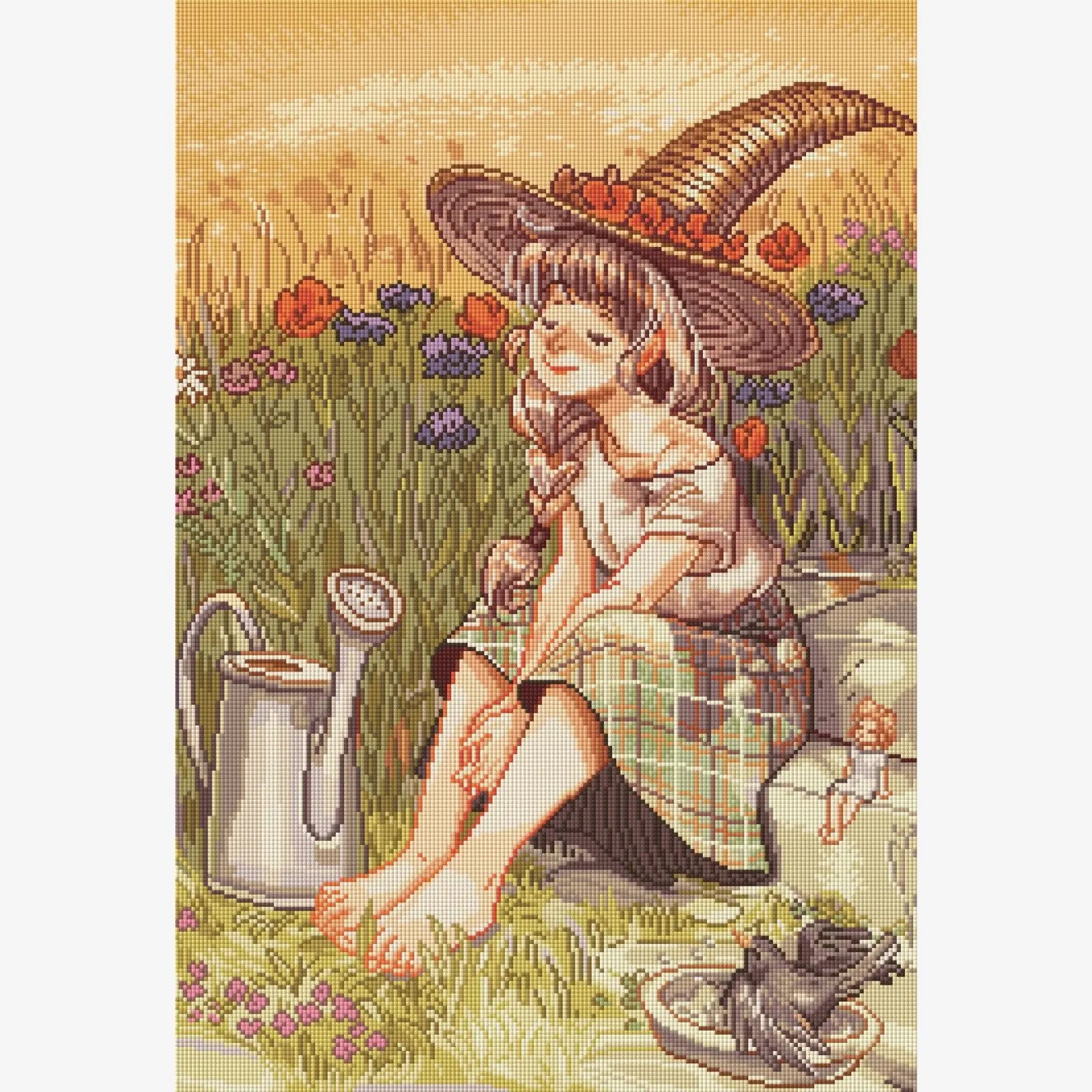 In the Sun, Large Pastoral Diamond Painting Kit, Square Drills -