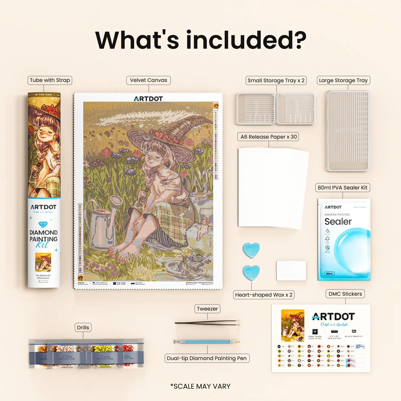 In the Sun, Large Pastoral Diamond Painting Kit, Square Drills -