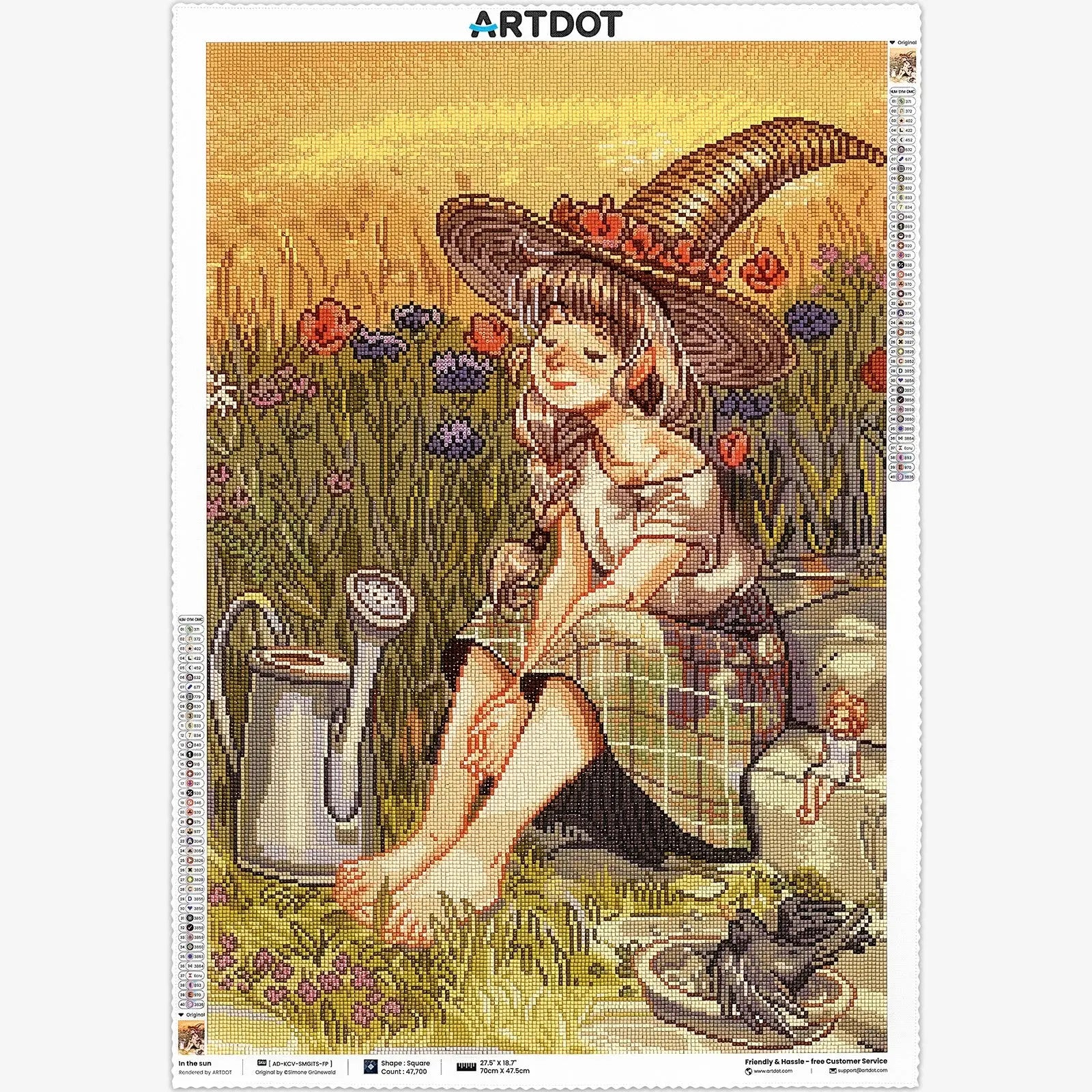 Al Sol, Kit de Pintura Pastoral Diamante Grande, Brocas Cuadradas
