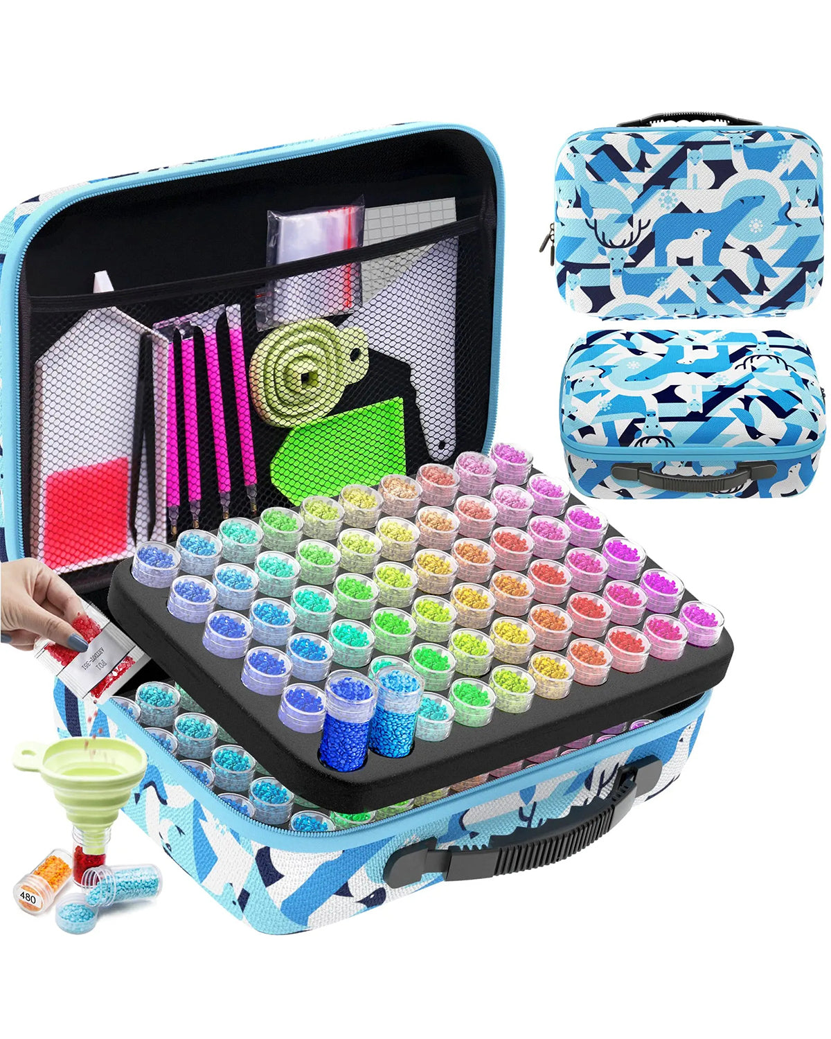 60 Bottles Holder Storage Box Kits 5D Diamond Painting Tool Case Container