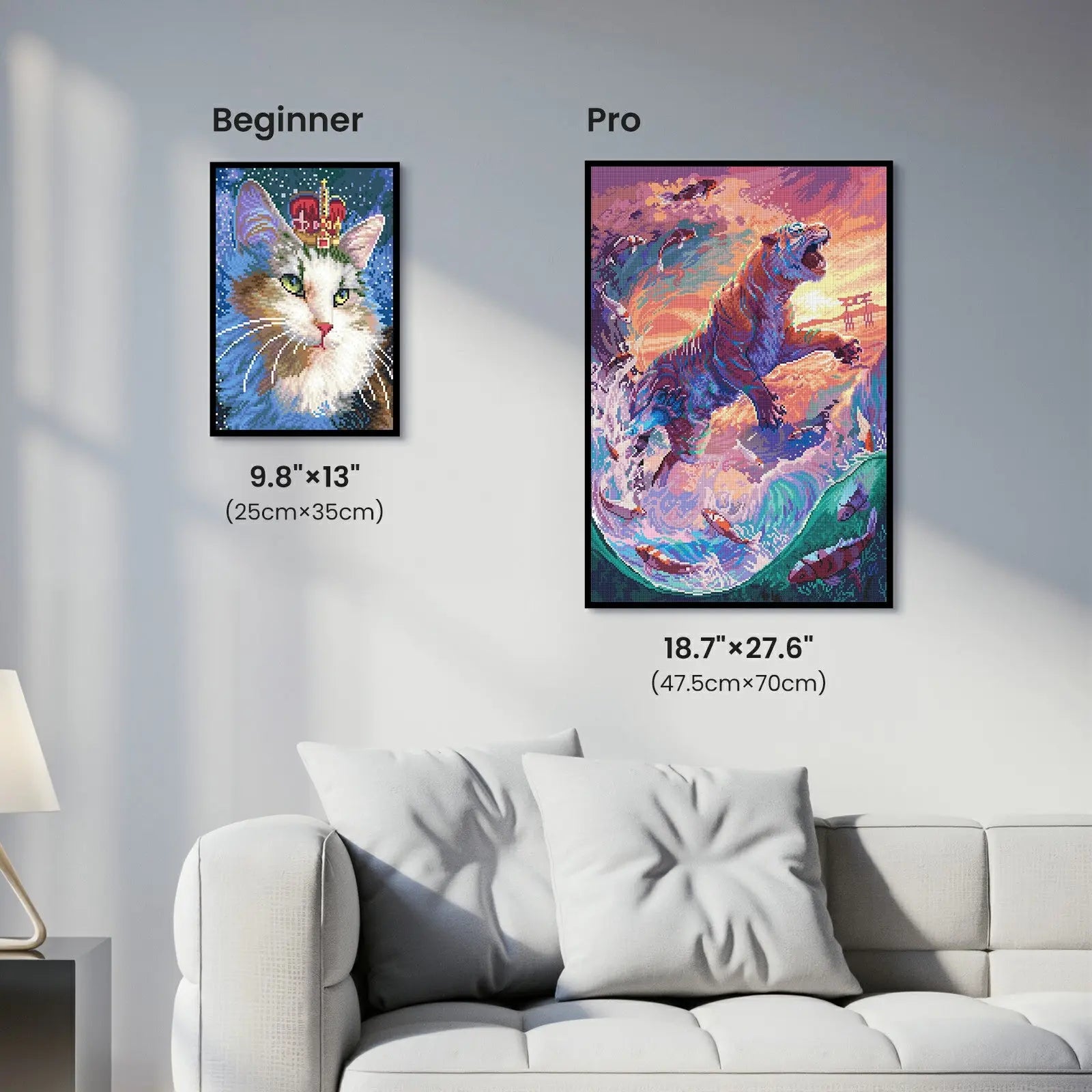 Water Tiger, Fantastic Animal Large Diamond Painting Kit (Square Drills, 18.7"×27.6")