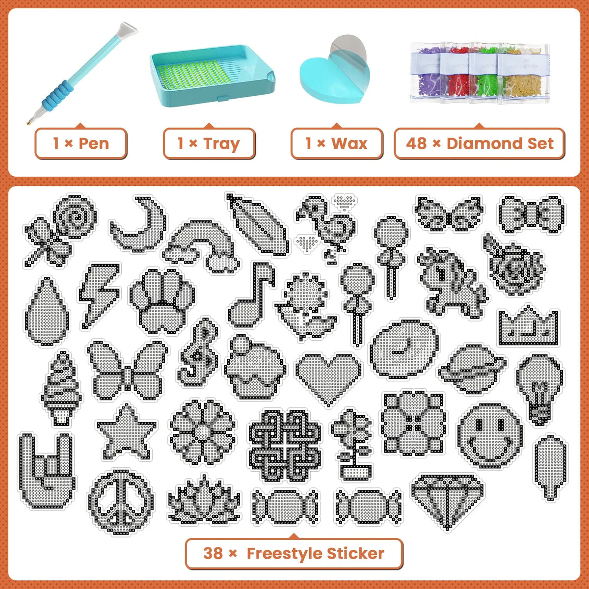 Small Diamonds Sticker Pattern DIY Diamond Painting Stickers Kits for Beginners & Kids | ARTDOT®