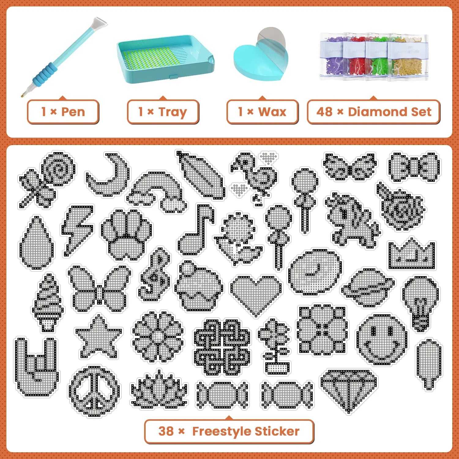 Mini Diamond Painting Stickers Kits for Kids 82 pcs