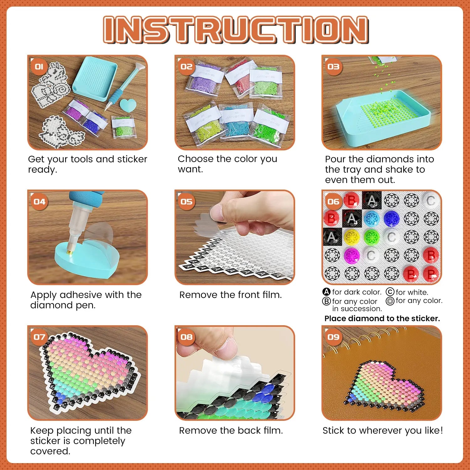 Small DIY Diamond Painting Sticker Kits for Beginners & Kids