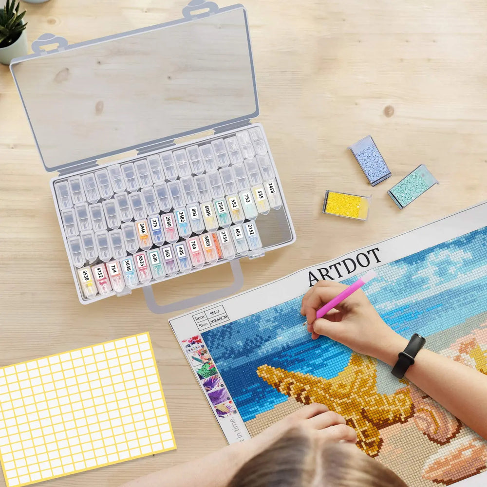 Diamond Container Paper Best Value-64 Grids Diamond Painting Storage Containers | ARTDOT®