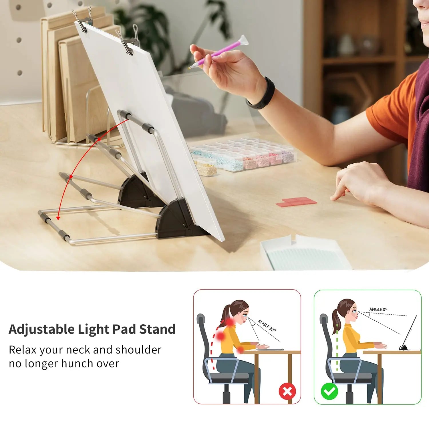 Artdot A4 Size Light Pad for Diamond Painting - adjustable angle
