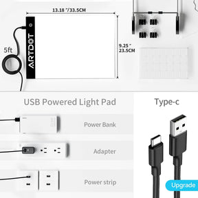 Artdot A4 Size Light Pad for Diamond Painting - charging