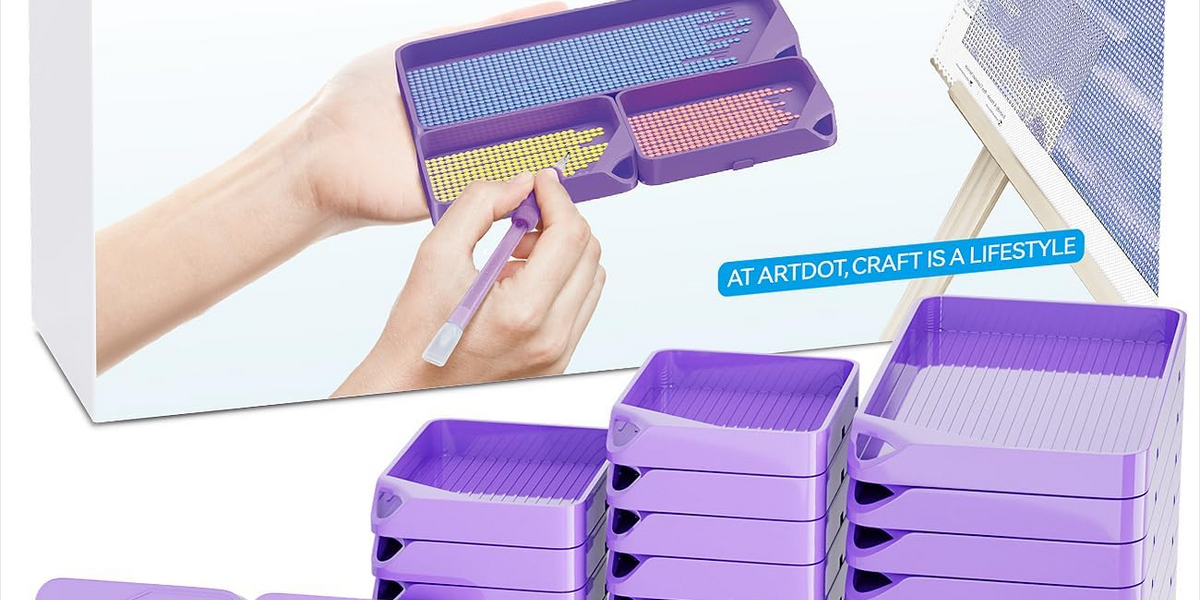 ARTDOT 30-piece Diamond Painting Purple Trays Set for Crafts