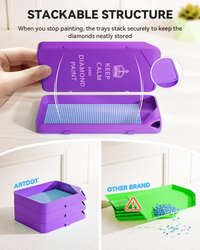ARTDOT 30-Piece Stackable Purple Tray Set - ARTDOT