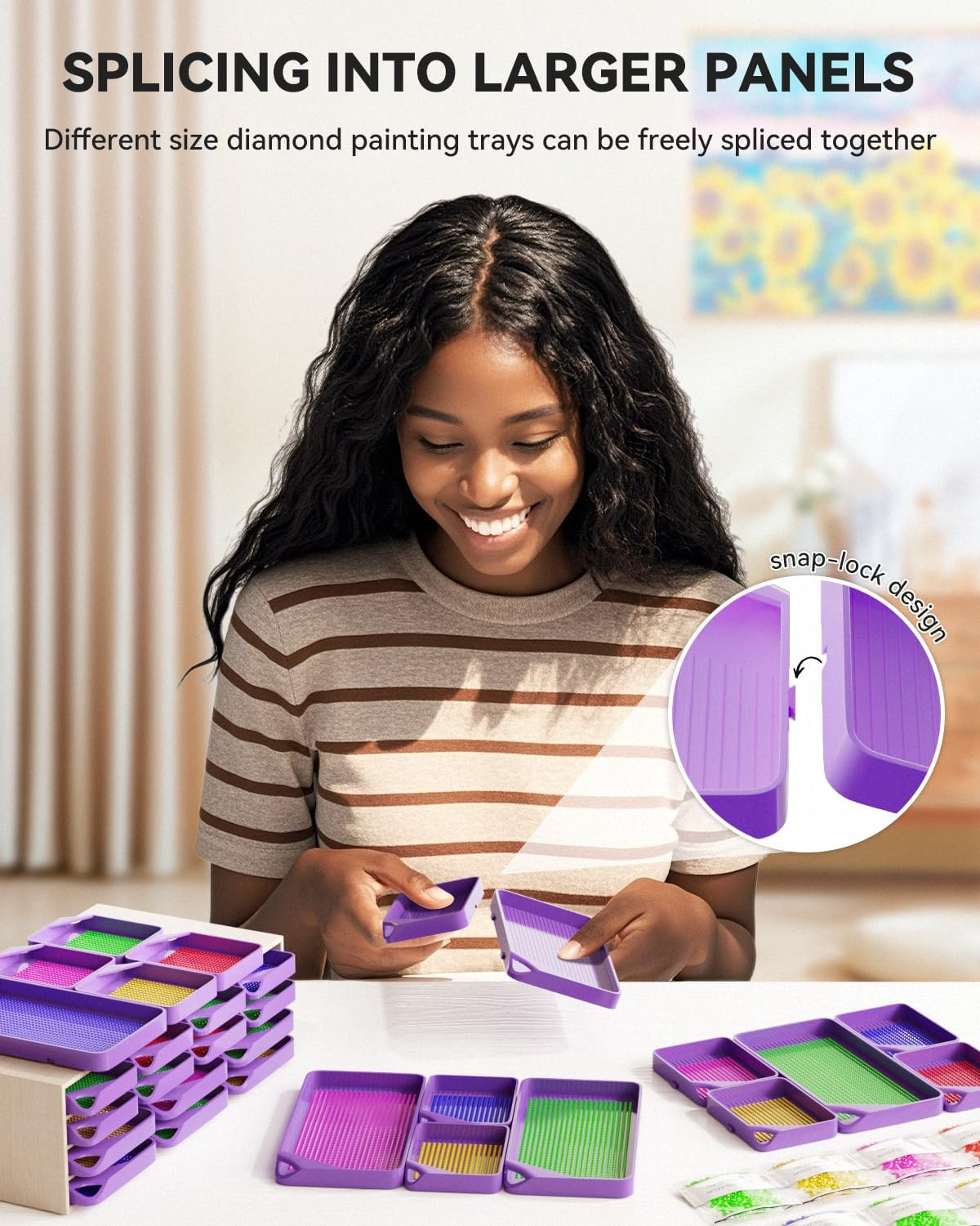 ARTDOT 30-Piece Stackable Purple Tray Set - ARTDOT