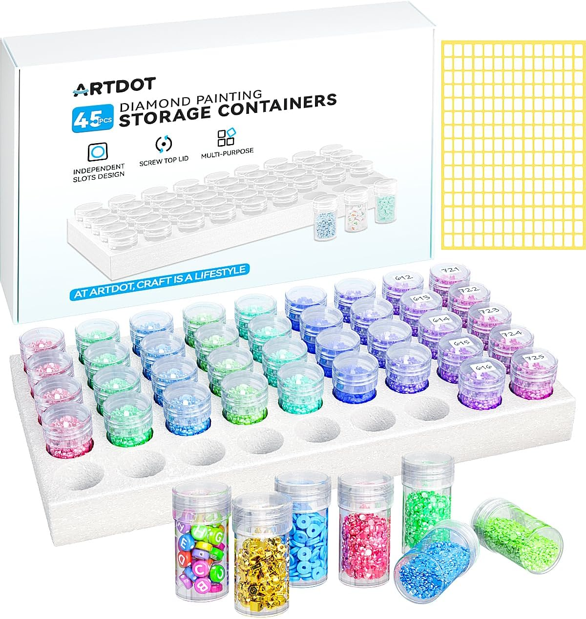 45 Slots Diamond Art Storage Boxes Kits - ARTDOT