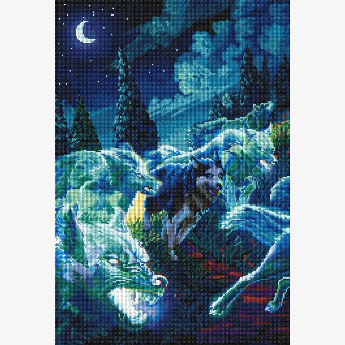 Ancestral Run, Fantastic Animal Large Diamond Painting Kit (Square Drills, 18.7"×27.6")