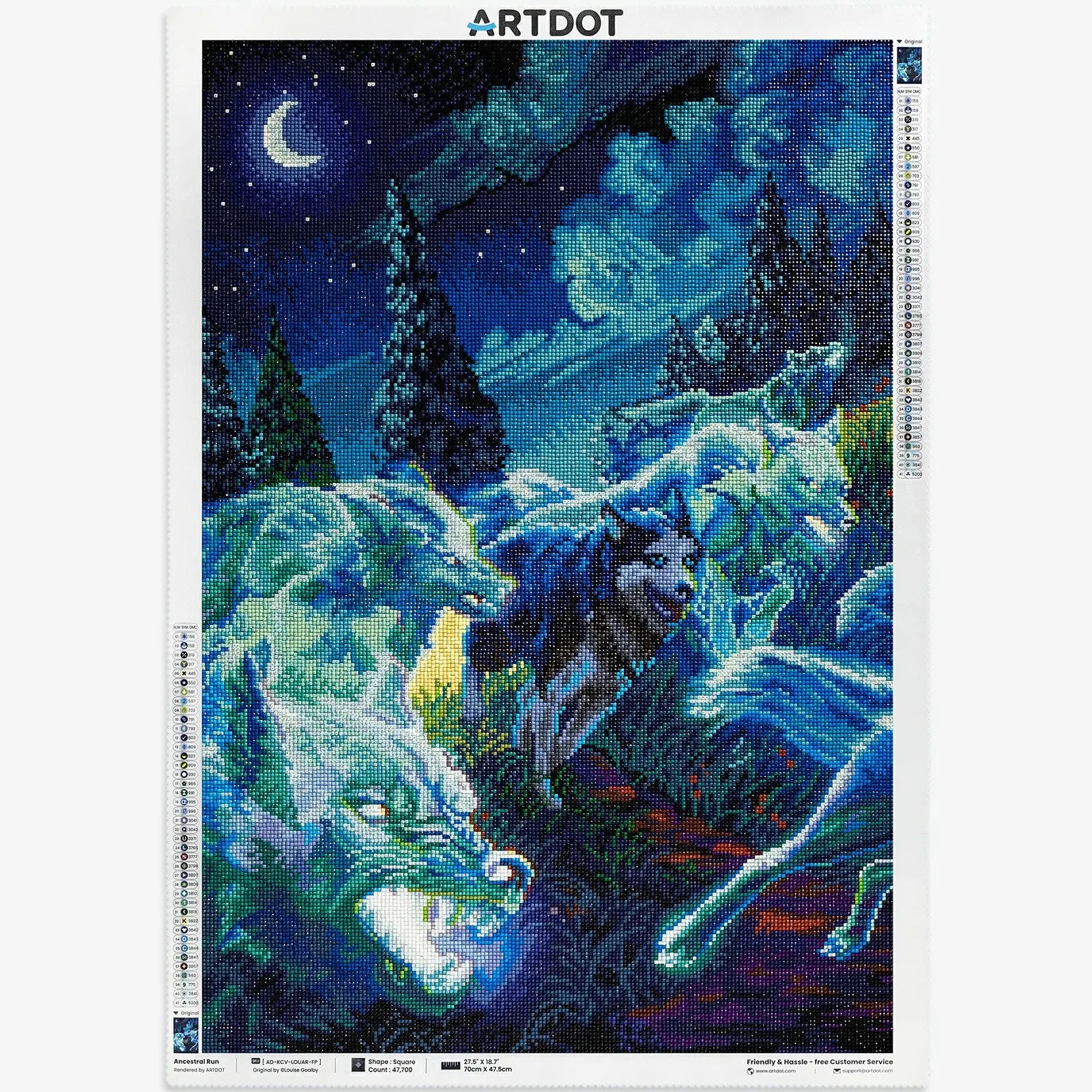 Ancestral Run, Fantastic Animal Large Diamond Painting Kit (Square Drills, 18.7"×27.6") ARTDOT