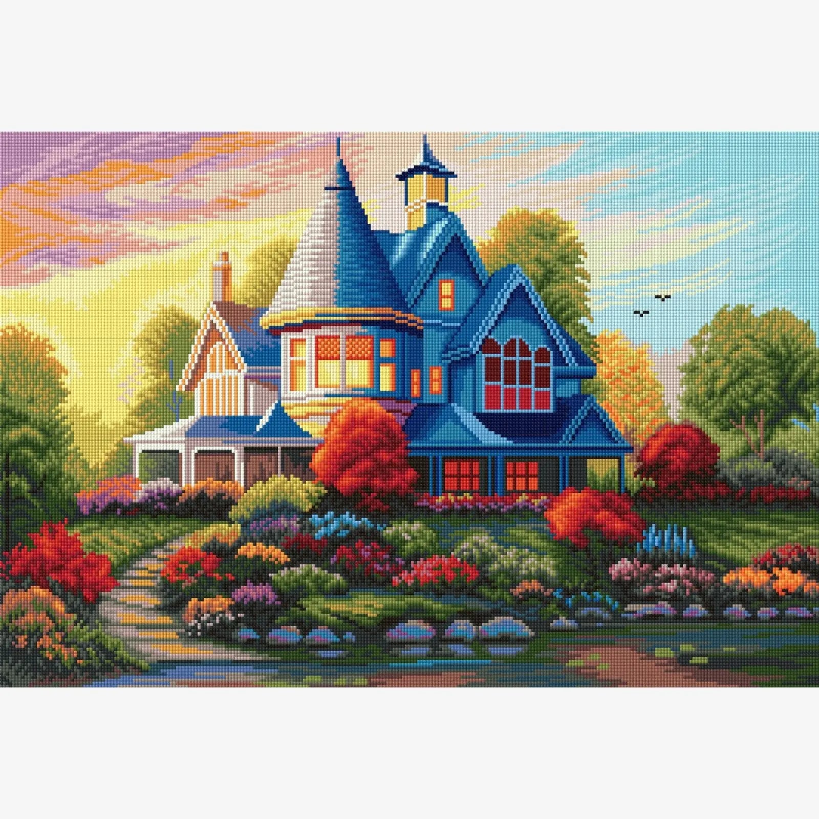 Evening Glow, Idyllic Homes Large Diamond Painting Kit (Square Drills, 26.5"×18")
