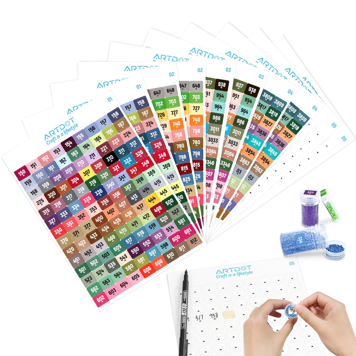 Paint Labelstaicker ARTDOT DMC Diamond Painting Labels Kit for Artists