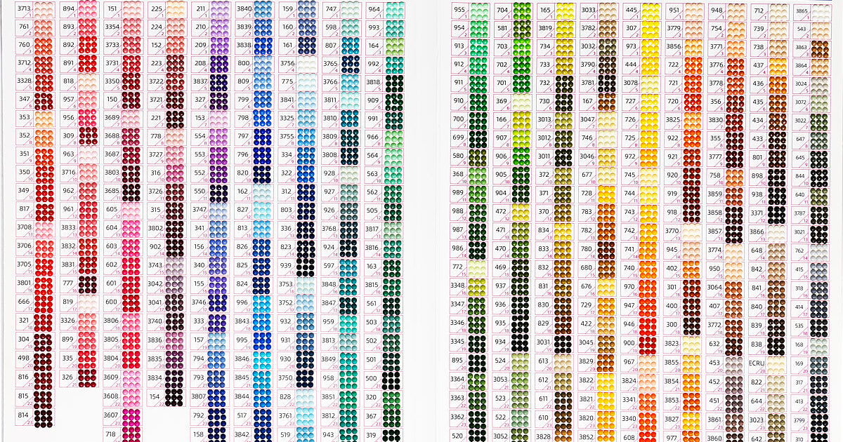 DMC Diamond Painting Color Chart Matching Colors and Codes| ARTDOT®