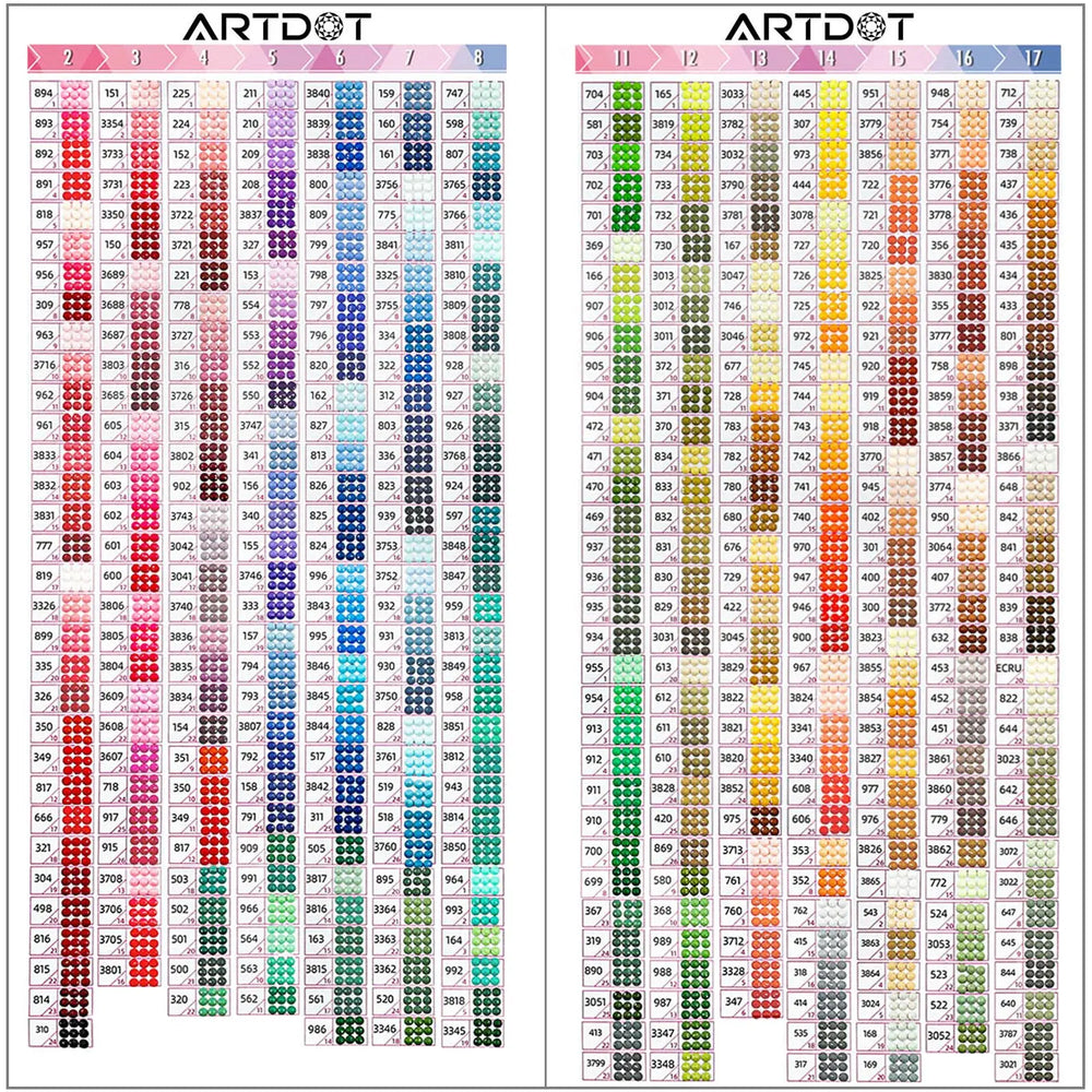 DMC Diamond Painting Color Chart Matching Colors And Codes ARTDOT dmc-diamond-painting-color-chart-matching-colors-and-codes-artdot