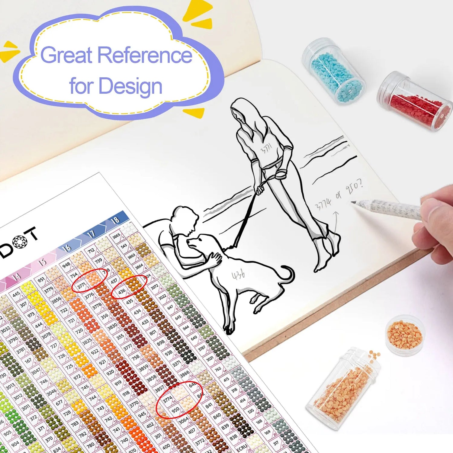 Using a DMC Diamond Painting Color Chart to Match Colors and Codes ARTDOT®