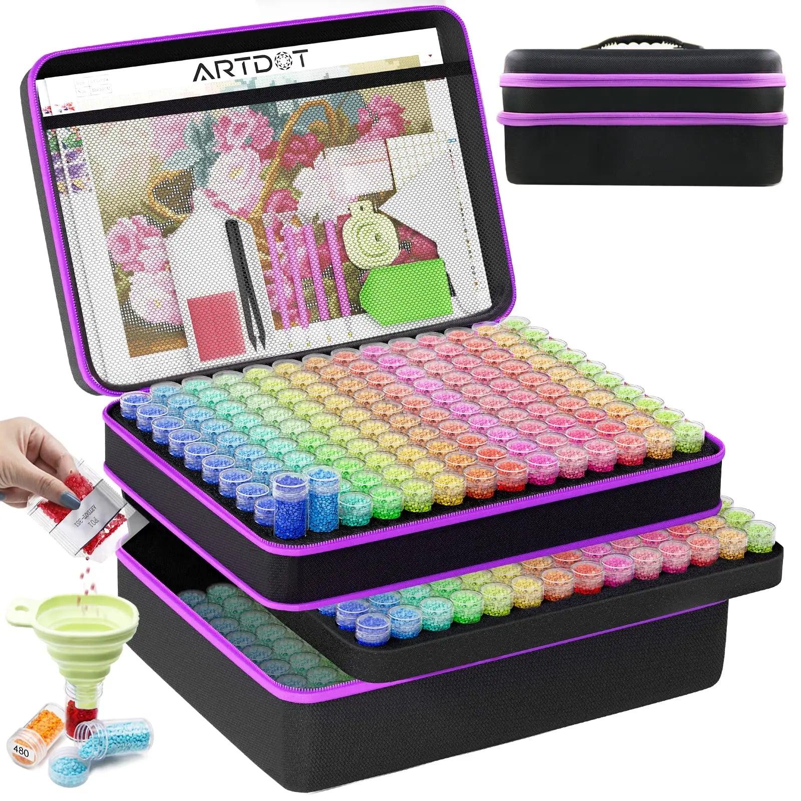 15/30/60/120 Bottles 5d Diamond Painting Accessories tools Storage Box  Carry Case diamant painting