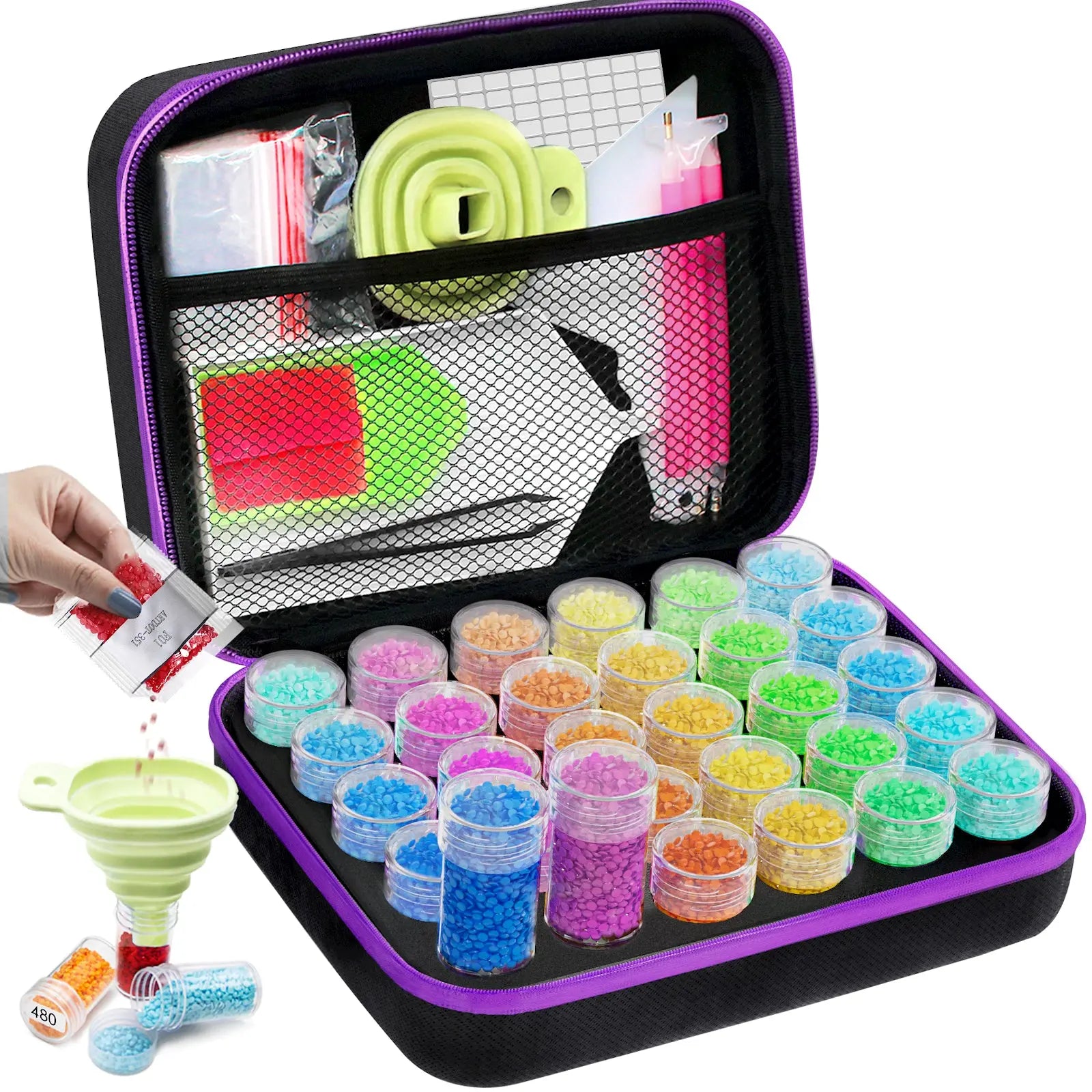 Bilayer 120 Bottles 5d Diamond Painting Accessories tools Storage Box Carry  Case diamant painting tools Container Tool Bag