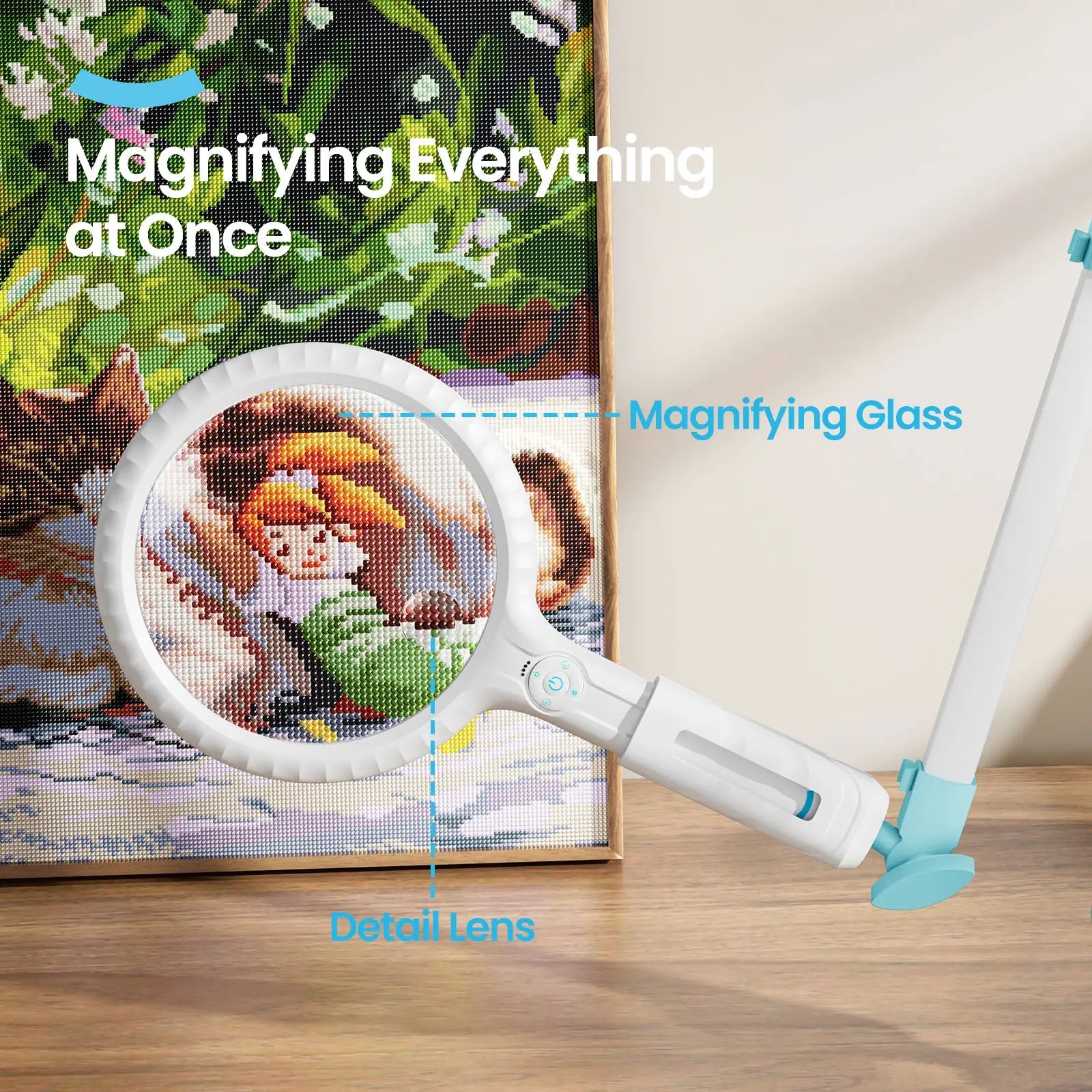 clamp on fishing lure magnifying glass and light Magnifying Glass Lamp | Flexible Brightness for Crafting, Detachable Design