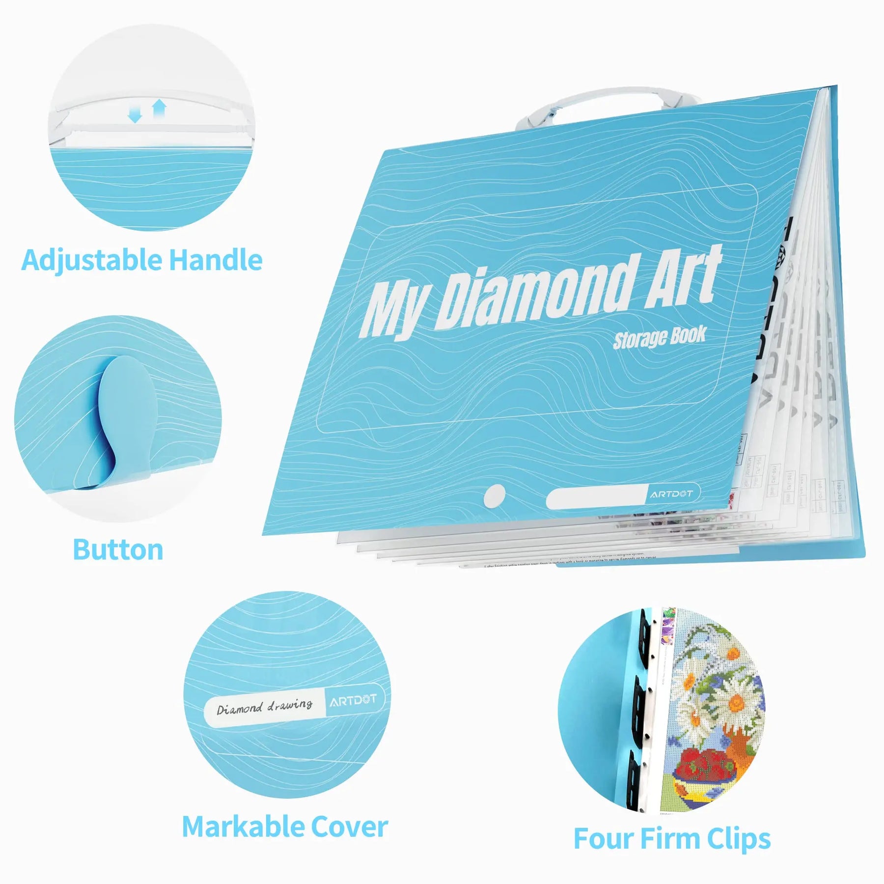 ARTDOT A2 5D DIY Diamond Painting Storage Book Art Kits Folder