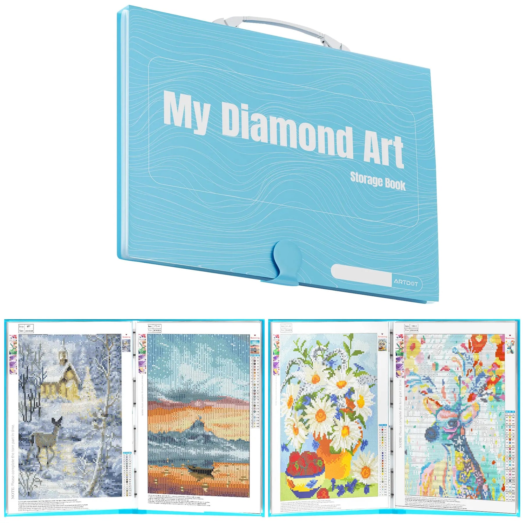 A3 Diamond Painting Storage Book for Diamond Painting Kits, 30 Pages  Diamond Art Storage Presentation Book for 60 Diamond Painting Pics, Diamond  Painting Portfolio Folder for Artwork, 16.5x12.1in Green A3 - 16.5 x 12.1 in