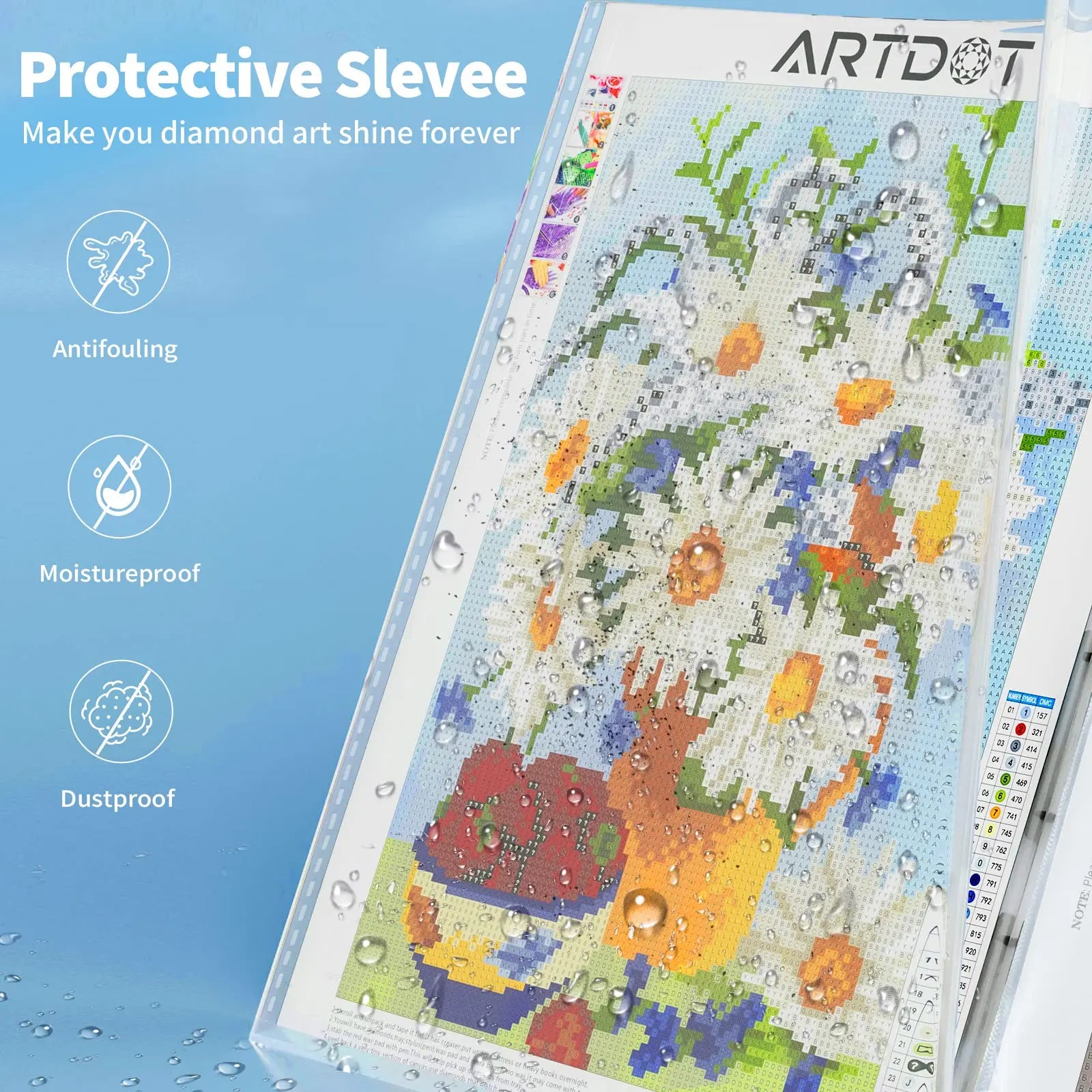 ARTDOT Color Card For Diamond Painting Kits, 5D Diamond Art