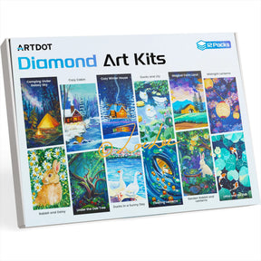 Diamond Painting Kit, Nature's Gemstone Gallery, 12 Canvas