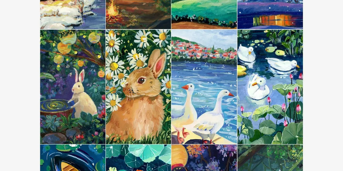 succulents diamond art advanced kit Diamond Painting Kit, 12 Dreamy Nature & Animal Designs