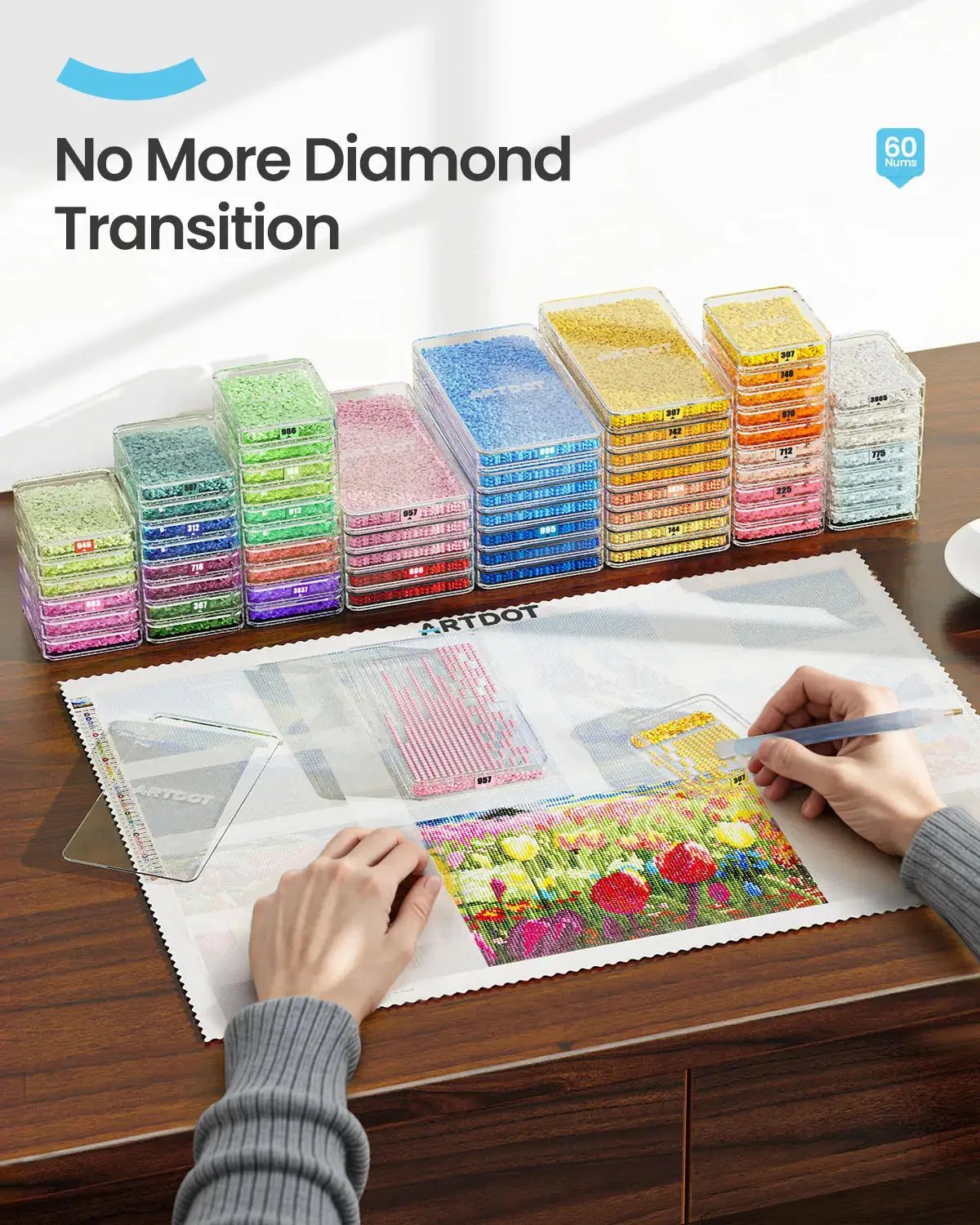 Diamond Painting Storage Tray With Lid, 60 Pcs convince to use